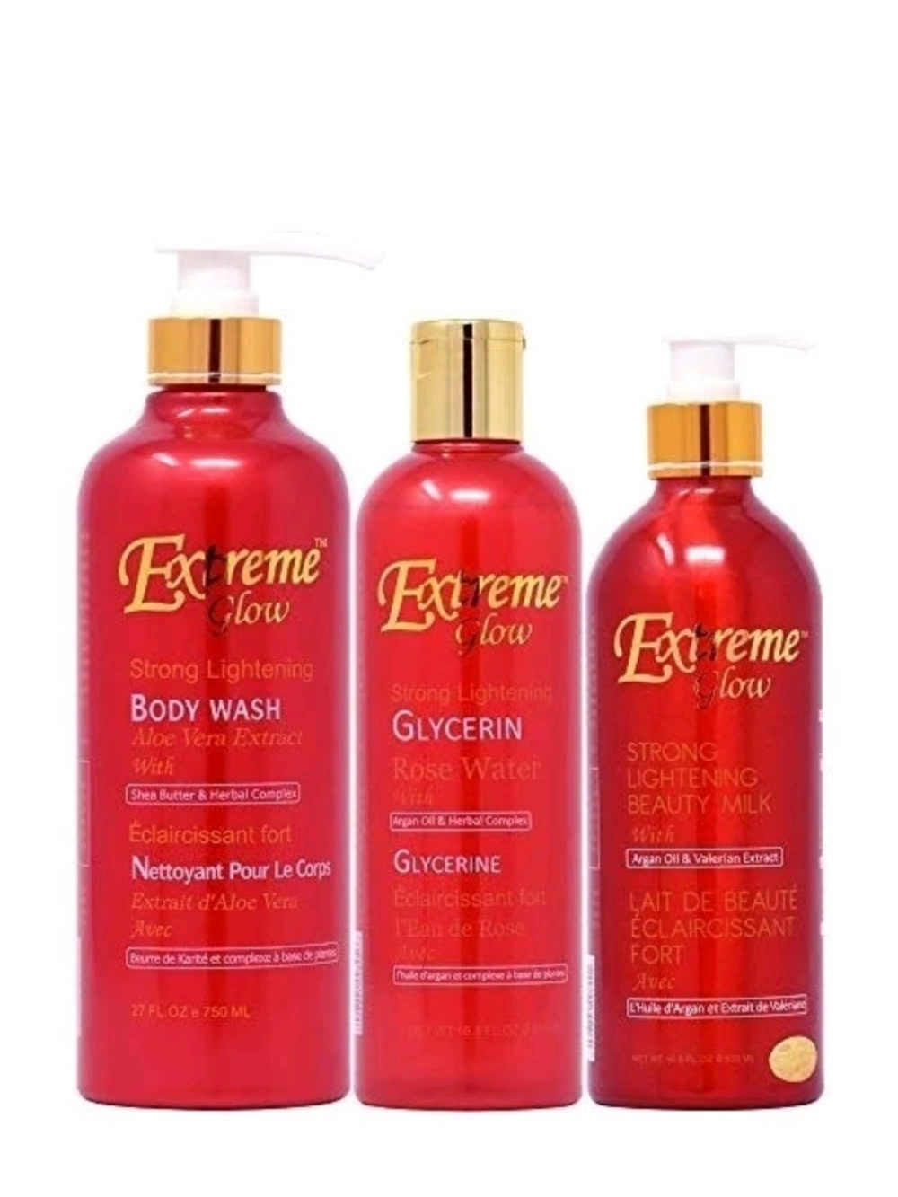 Extreme Glow Set Body Wash, Lotion And Glycerin